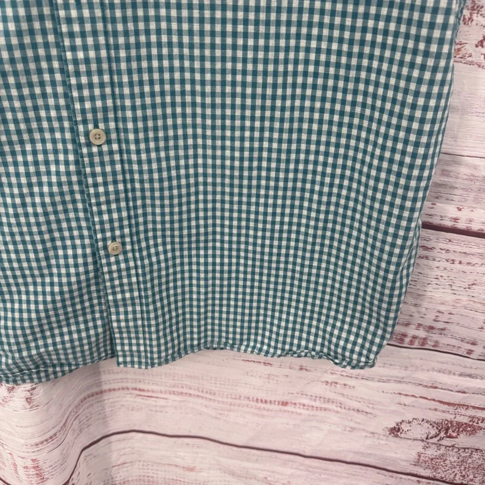 The North Face Shirt Mens Size XL Gingham Plaid Short Sleeve‎ Button Up Casual